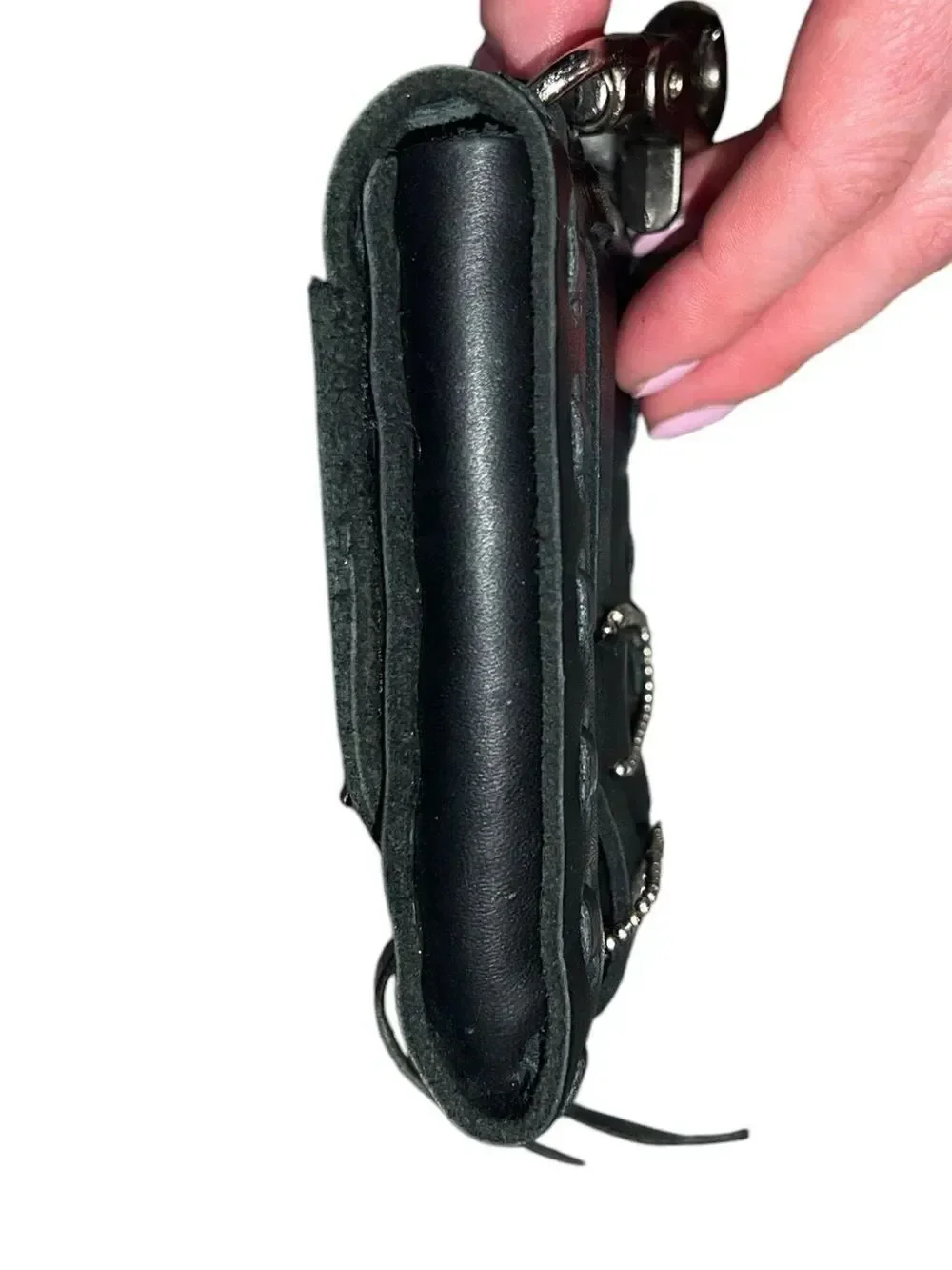 Harley-Davidson Black Leather Belt Clip Pouch Key Holder Biker Accessory